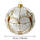 Bola de Natal de vidro soprado branco, dourado e prateado com detalhes âmbar 100 mm s3