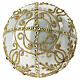 Boule de Noël en verre soufflé transparent avec décors dorés et pierres ambrées 100 mm s5
