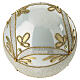 Decorazione natalizia in vetro soffiato bianco fascia glitter argento decori oro 100mm s5
