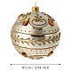Blown glass Christmas ball, white with gold glitter and amber details, 3.9 in s3