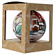 Red blown glass Christmas decoration with snowy church, 4.7 in s6