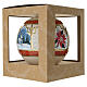 Boule de Noël en verre soufflé ivoire 150 mm avec étoile de Noël et bonhomme de neige s8