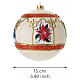 Blown glass ivory Christmas ornament with poinsettia and snowman 150 mm s3
