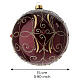 Burgundy blown glass Christmas ball with gold arabesques and red gem, 5.9 in s3