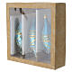Goutte de Noël en verre soufflé 15x4,5 cm turquoise avec décors dorés et paillettes s4