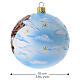 Bola de Natal em vidro soprado 100 mm azul-céu com Pai Natal em balão de ar quente s3