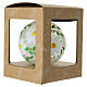 Boule sphérique transparente avec fleurs blanches et feuilles vertes verre soufflé 100 mm s6