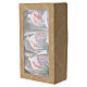 Adorno de Natal oval em vidro soprado transparente 10x5 cm motivo floral multicolorido s6