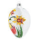Transparent blown glass decoration with chick and yellow flowers, 5.1x3.1 in s4