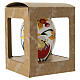 Transparent blown glass decoration with chick and yellow flowers, 5.1x3.1 in s6