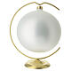 Blown glass Christmas ball with Father Christmas and snowy landscape, 5.9 in s6