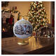 Bola de Natal de vidro soprado 150 mm com Pai Natal e paisagem nevada s2
