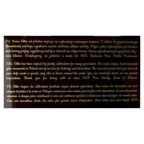 Ornamento natalizio in vetro soffiato 150 mm argento chiesa rossa e paesaggio innevato 9