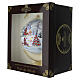Ornamento natalizio in vetro soffiato 150 mm argento chiesa rossa e paesaggio innevato s10