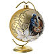 Blown glass Christmas ball, 5.9 in, gold with Nativity s5