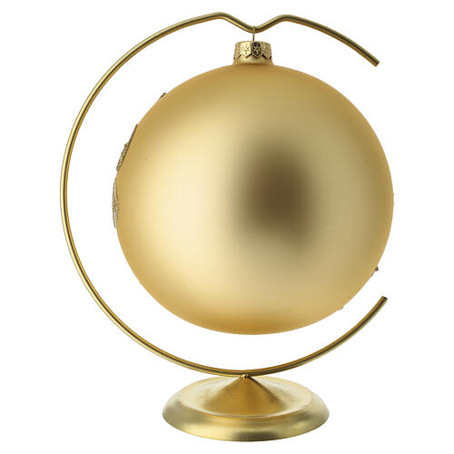 Palla di Natale in vetro soffiato 150 mm oro con Natività 6