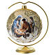 Bola de Natal em vidro soprado 150 mm dourada com Natividade s1