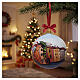 Blown-glass Christmas bauble, 3.9 in, with seaside village and coloured houses s2