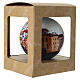 Bola de Natal em vidro soprado 10 cm com vila à beira-mar e casas coloridas s8
