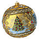 Pallina oro 200 mm case albero dipinta a mano vetro soffiato s5