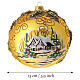 Boule de Noël dorée paysage houx en perles dorées 150 mm verre soufflé peinte à la main s3