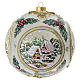 Matte transparent Christmas ball with four landscape scenes, 5.9 in, hand-painted blown glass s4