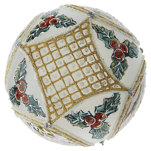 Boule de Noël transparente mate 4 scènes paysagères 150 mm peinte à la main verre soufflé 7