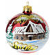Pallina rossa slitta Babbo Natale dipinta a mano 80 mm vetro soffiato s4