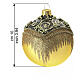 Set 6 palline oro glitter decoro brunito 80 mm vetro soffiato s3