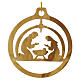 Christmas tree ornament, Holy Family in Holy Land olivewood, 2.4 in s1