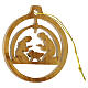 Christmas tree ornament, Holy Family in Holy Land olivewood, 2.4 in s2