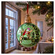 Bola de Natal verde brilhante vidro soprado com decoração Bagutta Tendence 15 cm s2