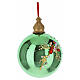 Bola de Natal verde brilhante vidro soprado com decoração Bagutta Tendence 15 cm s3