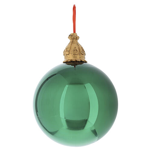 Sfera verde lucido vetro soffiato 15 cm decoro floreale Bagutta Tendence 4