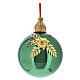 Sfera verde lucido vetro soffiato 15 cm decoro floreale Bagutta Tendence s1