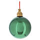Sfera verde lucido vetro soffiato 15 cm decoro floreale Bagutta Tendence s4