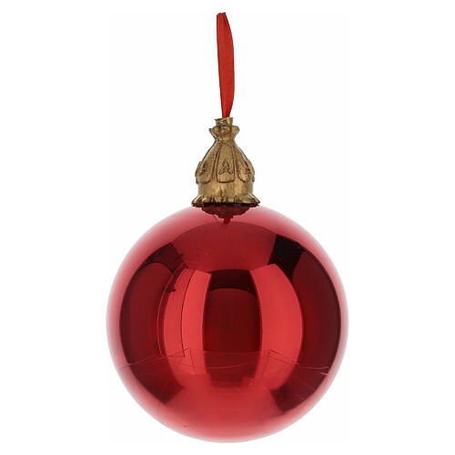 Sfera rossa con decoro centrale diam 15 cm vetro soffiato Bagutta Tendence 4