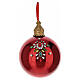 Sfera rossa con decoro centrale diam 15 cm vetro soffiato Bagutta Tendence s1