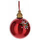 Sfera rossa con decoro centrale diam 15 cm vetro soffiato Bagutta Tendence s3
