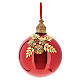 Pallina di Natale rosso lucido decoro dorato 15 cm vetro soffiato Bagutta Tendence s1