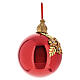 Pallina di Natale rosso lucido decoro dorato 15 cm vetro soffiato Bagutta Tendence s3