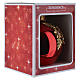 Pallina di Natale rosso lucido decoro dorato 15 cm vetro soffiato Bagutta Tendence s5