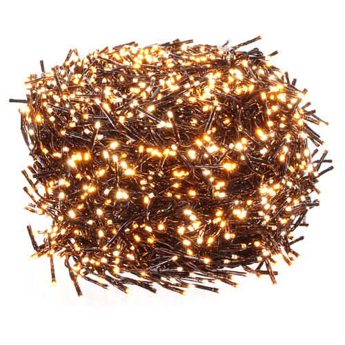 Cluster twinkle chain of 3000 warm white LED lights, 110 in 6
