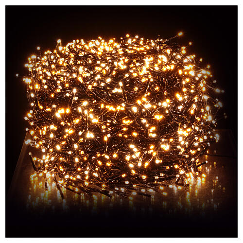 Cluster twinkle chain of 3000 warm white LED lights, 110 in 7