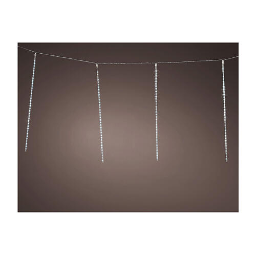 Kurtyna świetlna, sopelki, efekt śniegu, 72 LED, zimna biel, 79 cm 1