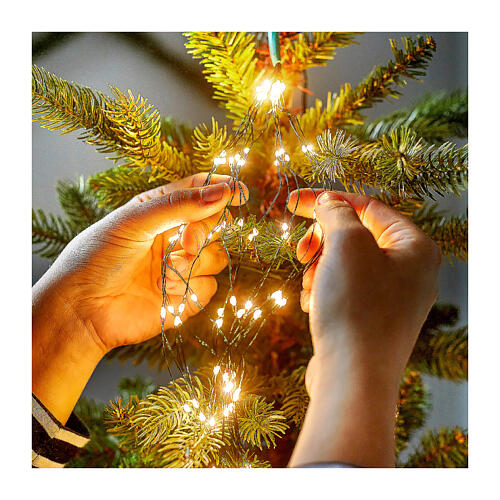 Kaskada świateł 672 microLED, efekt migotania, ciepła biel, 210 cm 4