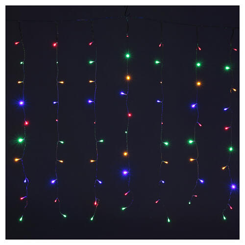 Curtain of 240 multicoloured LED lights, indoor/outdoor, 4 m 1