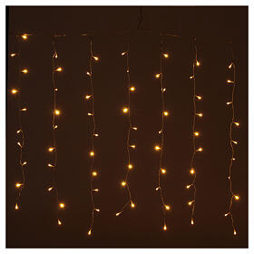 Lichtervorhang, 240 LEDs, warmweiß, 4 × 1 m, innen/außen, batteriebetrieben