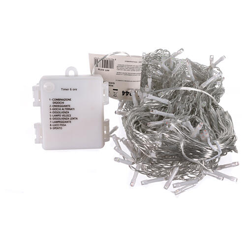 Lichtervorhang, 240 LEDs, warmweiß, 4 × 1 m, innen/außen, batteriebetrieben 4