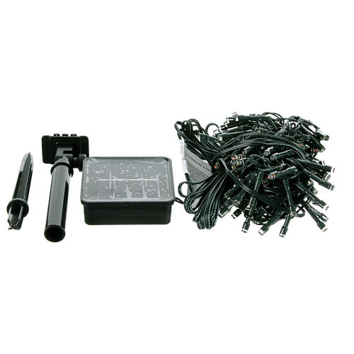 Cadena luminosa 180 led luz multicolor con panel solar 9 m 1